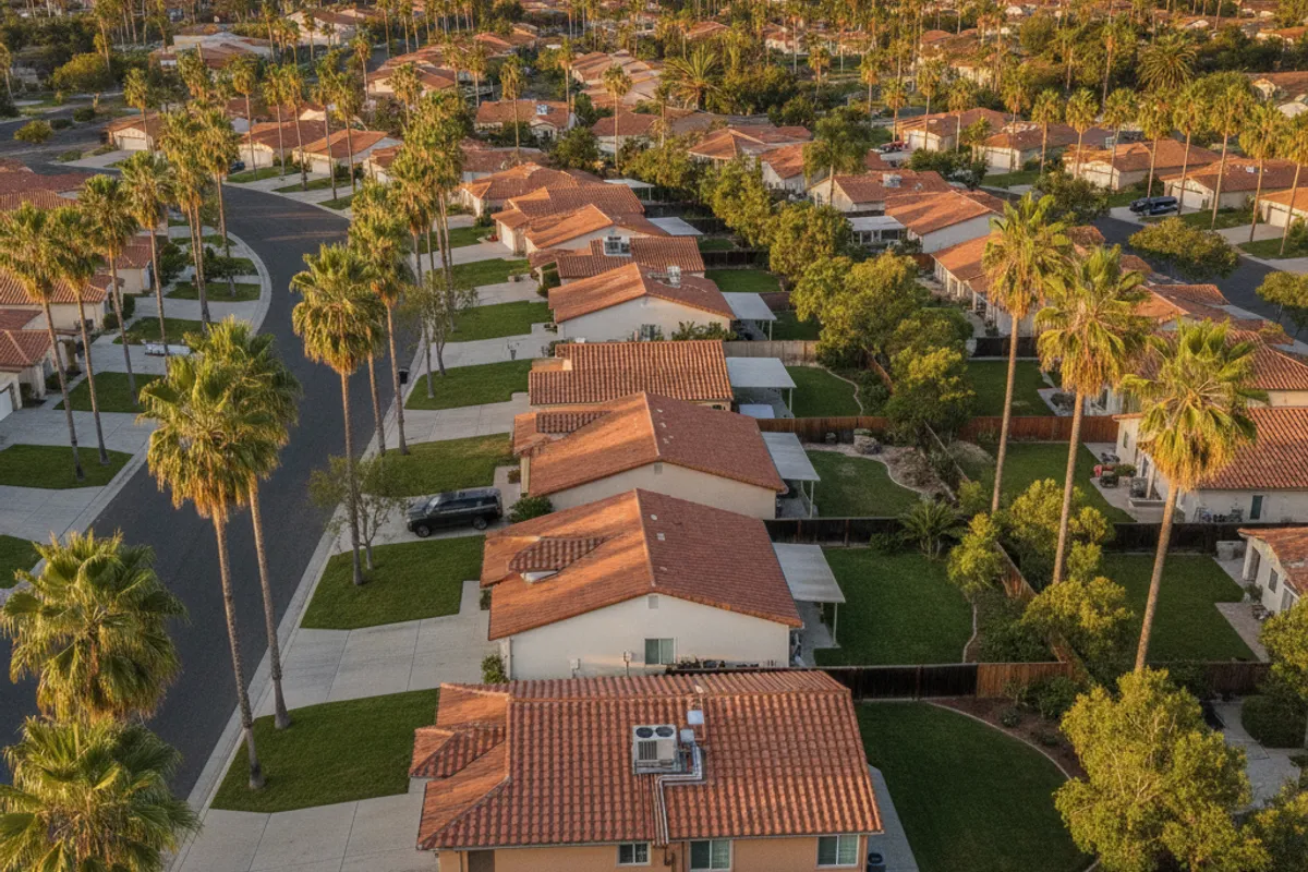 Map-style view of San Diego County coastal and inland neighborhoods served for garage conversion and ADU projects.